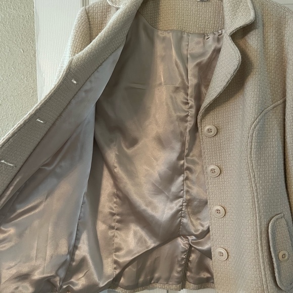 Excellent Condition Womens BP Woven Peacoat size Large colors light cream&tan - Picture 2 of 13